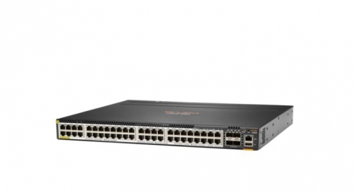 Switch PoE HPE Aruba 6300M 48 SR Administrado 10 Gigabit / 25 Gigabit / 50 Gigabit SFP56 (uplink / stacking) - frente e lado para trás - montável em trilho - PoE+ (2880 W)