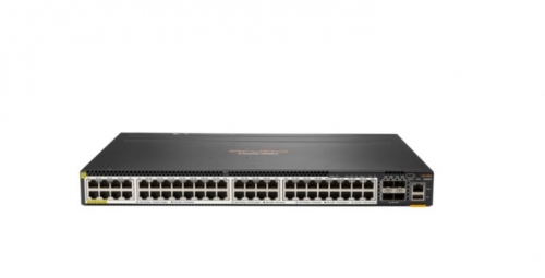 Switch PoE HPE Aruba 6300M 48 SR Administrado 10 Gigabit / 25 Gigabit / 50 Gigabit SFP56 (uplink / stacking) - frente e lado para trás - montável em trilho - PoE+ (2880 W)