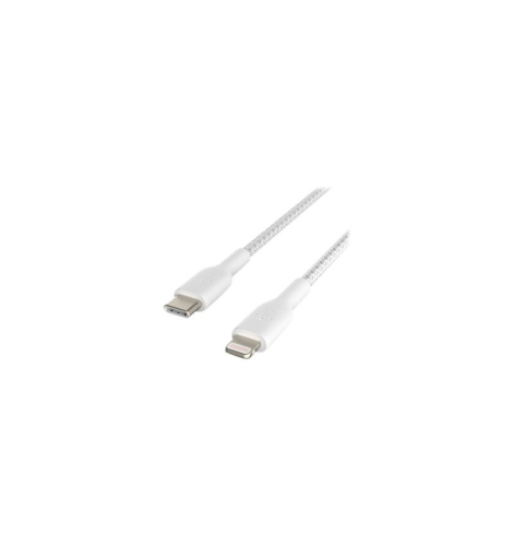 Belkin BOOST CHARGE - Cabo Lightning - 24 pin USB-C macho para Lightning macho - 1 m - branco - Fornecimento de energia USB (18W) - para Apple iPad/iPhone/iPod (Lightning)