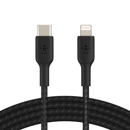 Belkin BOOST CHARGE - Cabo Lightning - 24 pin USB-C macho para Lightning macho - 2 m - preto - Fornecimento de energia USB (18W) - para Apple iPad/iPhone/iPod (Lightning)