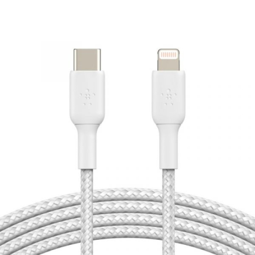 Belkin BOOST CHARGE - Cabo Lightning - 24 pin USB-C macho para Lightning macho - 2 m - branco - Fornecimento de energia USB (18W) - para Apple iPad/iPhone/iPod (Lightning)