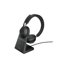 Jabra Evolve2 65 MS Stereo - Auscultadores - no ouvido - bluetooth - sem fios - USB-A - isolamento de ruído - preto - com suporte de carregamento - Certificado para Microsoft Teams