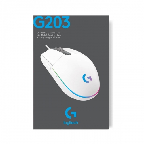 Rato Óptico Logitech G203 Lightsync RGB 8000DPI Branco