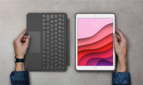 Capa Folio Logitech Combo Touch - com Teclado QWERTZ Alemão, Trackpad e Retroiluminação, Smart Connector, Grafite, para iPad 10,2" 7.ª/8.ª/9.ª geração — 920-009624.