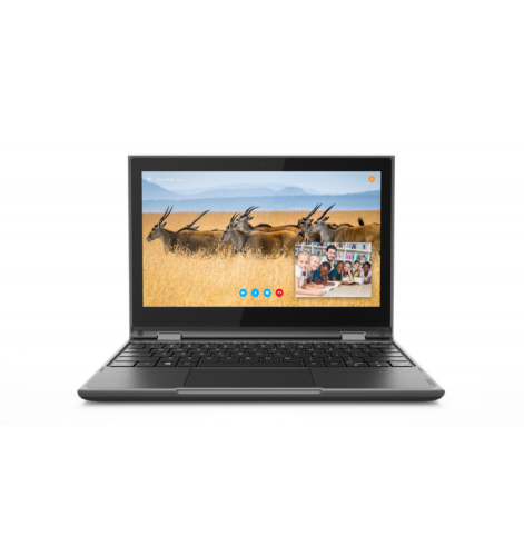 Lenovo 300e (2nd Gen) 82GK - Design invertido - AMD 3000 Series 3015e / 1.2 GHz - Windows 10 Pro National Academic - Radeon Graphics - 4 GB RAM - 64 GB eMMC - 11.6" IPS ecrã de toque 1366 x 768 (HD) - Wi-Fi 6 - textura preta - kbd: Português