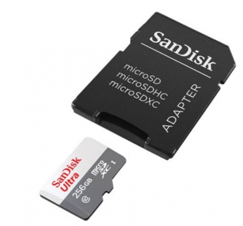 Cartão de memória flash 256 GB Class 10 microSDXC UHS-I SanDisk SDSQUNR-256G-GN6TA