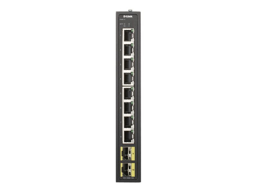 Switch 8 Portas D-Link DIS 100G-10S Interruptor sem gestão 8 x 10/100/1000 + 2 x 100/1000 SFP montável em trilho DIN, montável na parede, DIS-100G-10S