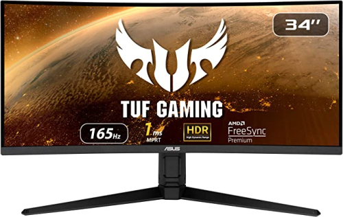 ASUS TUF Gaming VG34VQL1B - Monitor LED - gaming - curvo - 34" - 3440 x 1440 WQHD @ 165 Hz - VA - 550 cd/m² - 4000:1 - HDR10 - 1 ms - 2xHDMI, DisplayPort - altifalantes