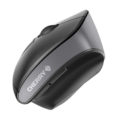 Rato vertical ergonómico para esquerdinos CHERRY MW 4500 LEFT óptico 6 botões sem fios 2.4 GHz receptor sem fio USB preto