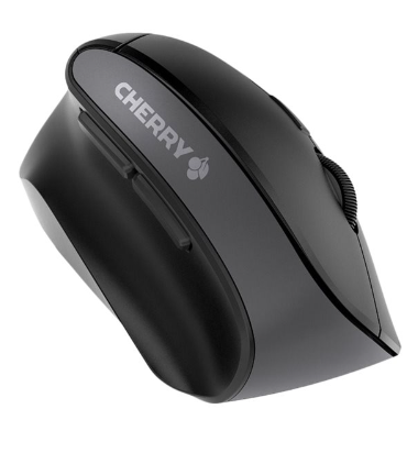 Rato vertical ergonómico para esquerdinos CHERRY MW 4500 LEFT óptico 6 botões sem fios 2.4 GHz receptor sem fio USB preto