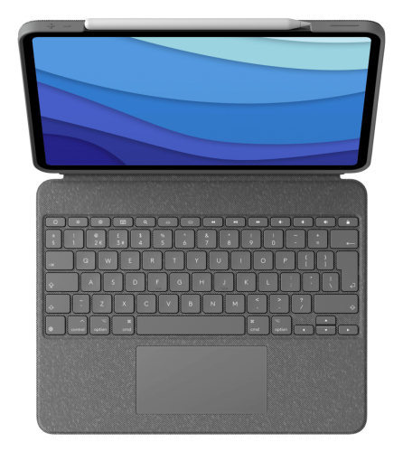 Teclado para Dispositivos Móveis Logitech Combo Touch Teclado e pasta de folio com trackpad retroiluminação para Apple 12.9-inch iPad Pro (5ª geração)