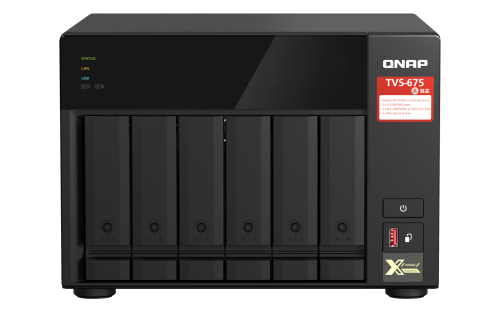 QNAP TVS-675 - Servidor NAS - 6 baias - SATA 6Gb/s - RAID (expansão de disco rígido) 5, 6, 10 - RAM 8 GB - Gigabit Ethernet / 2.5 Gigabit Ethernet - iSCSI assistência