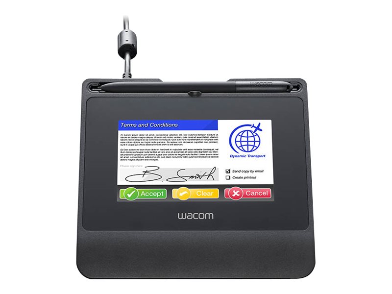 Terminal de assinatura c/ monitor LCD Wacom STU-540 10.8 x 6.5 cm eletromagnético com cabo serial, USB preto, STU540