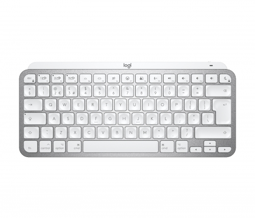 Logitech MX Keys Mini for Mac - Teclado - retroiluminação - Bluetooth - QWERTY - Reino Unido - cinza pálido - para Apple 10.2-inch iPad, 10.5-inch iPad Air, 10.9-inch iPad Air, iPhone 11, 12, 13, SE