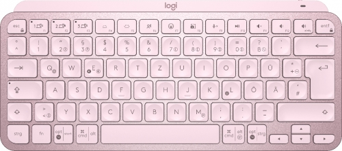Logitech MX Keys Mini Teclado retroiluminação sem fios Bluetooth QWERTZ Alemão rosa , 920-010481