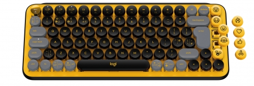 Logitech POP Keys - Teclado - sem fios - Bluetooth LE, Bluetooth 5.1 - Francês - interruptor: Brown Tactile - aurinegro