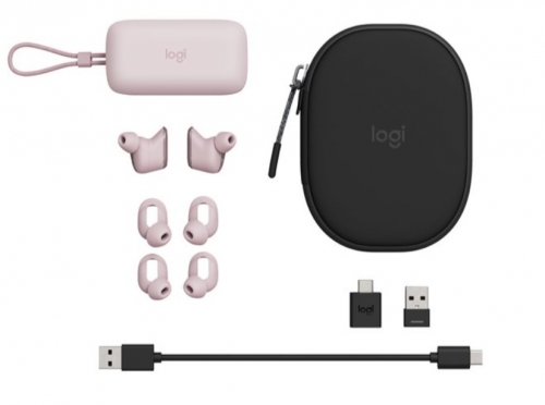 Auriculares sem fios rosa Logitech Zone True Wireless, 985-001090