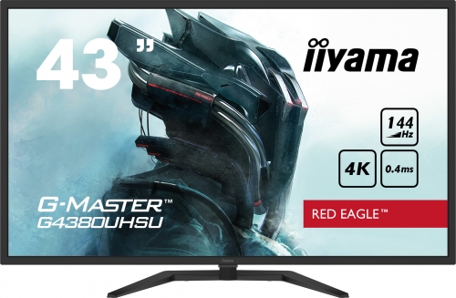 iiyama G-MASTER Red Eagle G4380UHSU-B1 - Monitor LED - 43" (42.5" visível) - 3840 x 2160 4K UHD (2160p) @ 144 Hz - VA - 550 cd/m² - 4000:1 - HDR400 - 0.4 ms - 2xHDMI, 2xDisplayPort - altifalantes - preto opaco