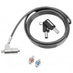 Targus DEFCON Ultimate - Trancamento do cabo de segurança - chaveado universal, com tampa de bloqueio adaptável - prata - 2 m