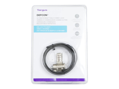 Cabo Targus DEFCON trancamento do cabo de segurança prata 2MT, ASP96RGL