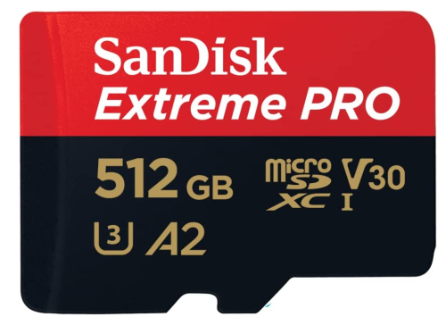 SanDisk Extreme Pro - Cartão de memória flash (adaptador microSDXC para SD Incluído) - 512 GB - A2 / Video Class V30 / UHS-I U3 / Class10 - microSDXC UHS-I