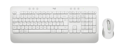 Conjunto de teclado e rato Logitech Signature MK650 for Business sem fios 2.4 GHz, Bluetooth LE QWERTY Espanhol branco sujo
