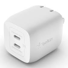 Belkin BOOST CHARGE PRO GaN - Adaptador de alimentação - tecnologia PPS e GaN - 45 Watt - Fast Charge, PD 3.0 - 2 conectores de saída (2 x USB-C) - branco