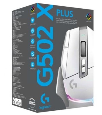 Rato óptico Logitech G G502 X PLUS 11 botões sem fios 2.4 GHz recetor USB Logitech LIGHTSPEED branco, 910-006171