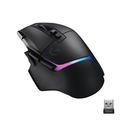 Logitech G G502 X PLUS - Rato - óptico - 8 botões - sem fios - LIGHTSPEED - recetor Logitech LIGHTSPEED - preto