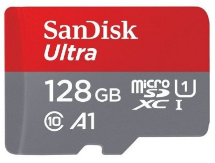 SanDisk Ultra - Cartão de memória flash (adaptador microSDXC para SD Incluído) - 128 GB - A1 / UHS-I U1 / Class10 - microSDXC UHS-I