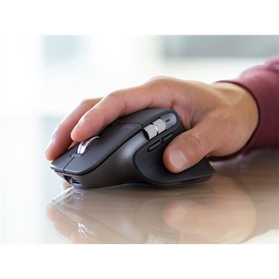 Rato ergonómico Logitech Master Series MX Master 3S for Business - para direita - óptico - 7 botões - sem fios - Bluetooth - recetor USB Logitech Logi Bolt - grafite