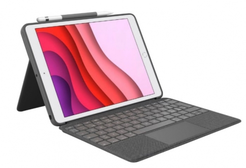 Teclado Logitech Combo Touch trackpad QWERTY Nórdico cinzento