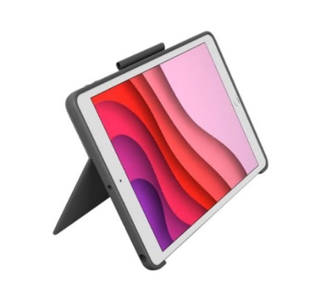 Teclado Logitech Combo Touch trackpad QWERTY Nórdico cinzento