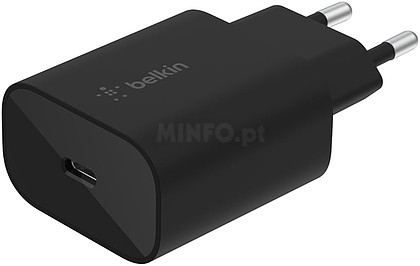 Belkin BOOST CHARGE - Adaptador de alimentação - tecnologia PPS - 25 Watt - Fast Charge, PD 3.0 (24 pin USB-C) - preto
