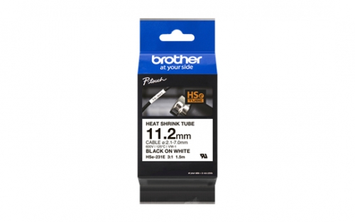 Fita Brother HSe-231E Preto em branco Rolo (1,12 cm x 1,5 m)