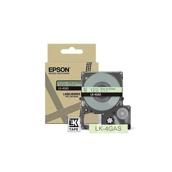 Etiqueta para Impressão Epson  Soft Green/Gray 12mm LK-4GAS