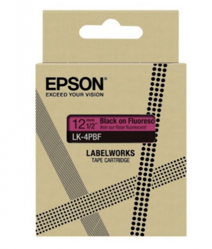 Fita Epson LabelWorks LK-4PBF Preto sobre fluorescente Rolo , C53S672100