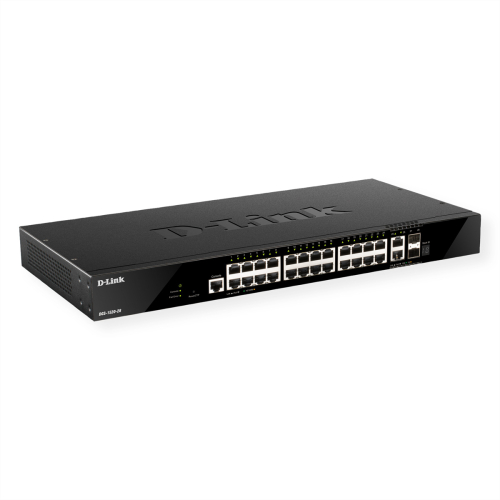SWITCH DE REDE D-LINK DGS-1520-28/E GERENCIADO L3 10G ETHERNET (100/1000/10000) 1U PRETO
