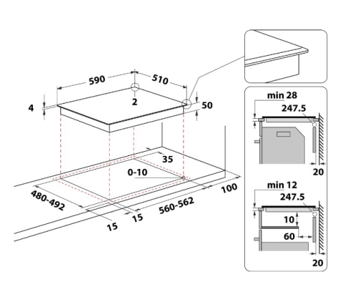 Placa Inducao Encastre WHIRLPOOL WLB2760BF 60Cm