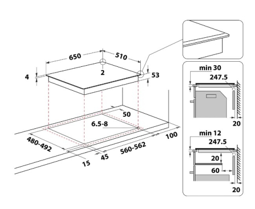 Placa Inducao Encastre WHIRPOOL SMO658CBTIXL 60Cm 