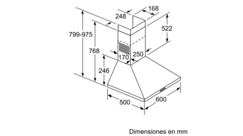CHAMINÉ DE PAREDE BALAY DECOR. 3BC666MX INOX 60CM