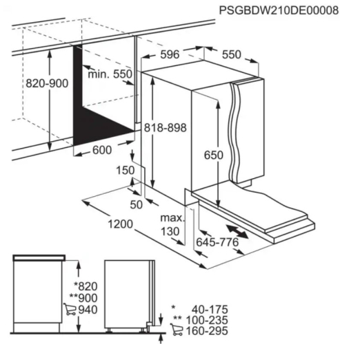 Maquina Lavar Loiça Encastre AEG FSB 32610Z 13 Conjuntos 60Cm Classe E