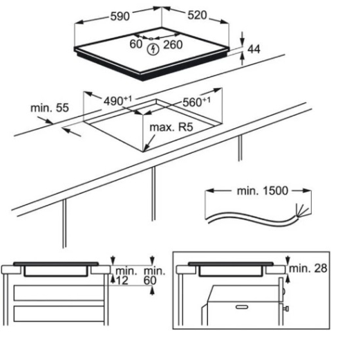 Placa Inducao Encastre AEG IKB64301CB  60Cm