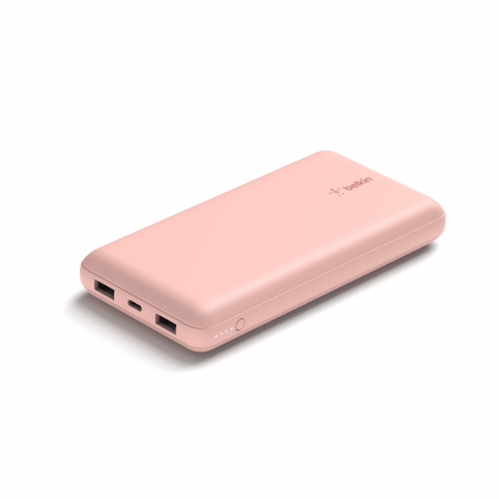 20K Power Bank, USB-A & C 15w, Rose Gold