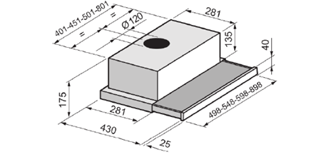 Exaustor integrável Century SLIM 4 X ECO DESIGN CENTURY - 3ESLIM4XEC