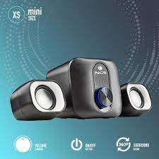 Mini Stereo Multimédia 2.1 Sound System que oferece pico de saída de potência de 20W, Jack 3,5 mm