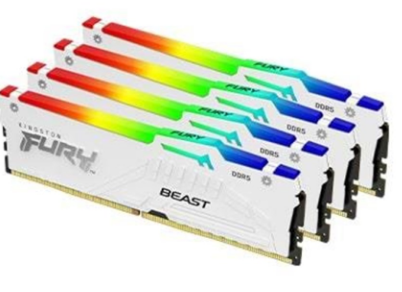 128GB 5200MT/s DDR5 CL40 DIMM (Kit of 4) FURY Beast White RGB XMP