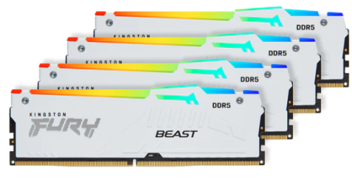 64GB 5600MT/s DDR5 CL40 DIMM (Kit of 4) FURY Beast White RGB XMP
