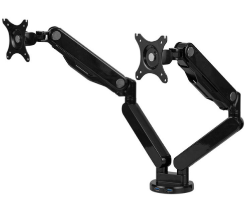 Fellowes Platinum Series Dual Monitor Arm - Kit de montagem - braço ajustável - para 2 monitores - alumínio - preto - tamanho de tela: até 27'' - montável na secretária