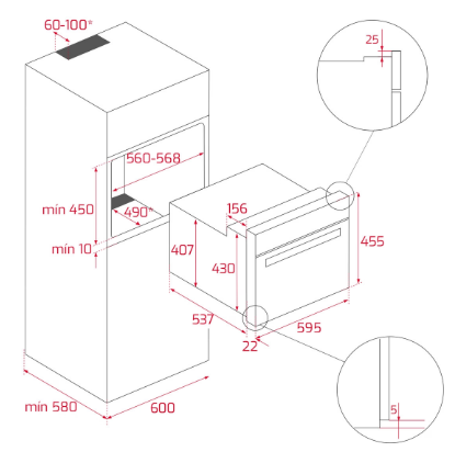 Forno encastre TEKA HLC 844 C BK SS 60cm hydroclean 40L Classe C